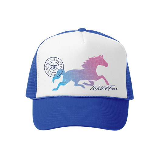 Wild & Free | Royal & White | Trucker Hat